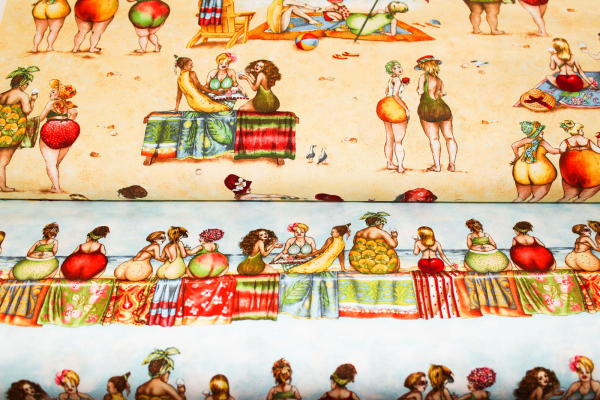Designer- Baumwollstoff Beach Ladies (10 cm)